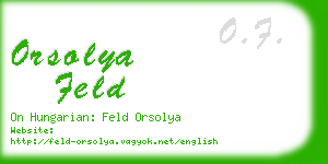 orsolya feld business card